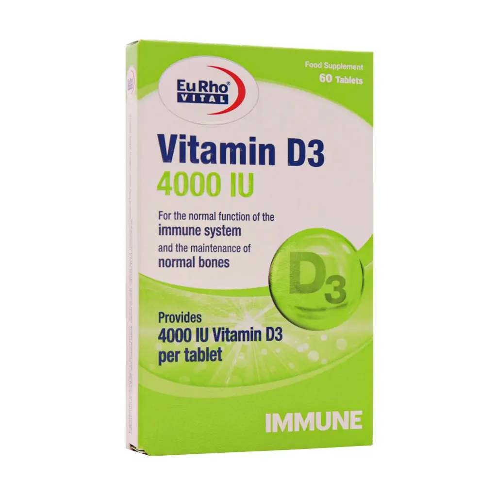 قرص ویتامین D3 4000 یوروویتال 60 عدد
